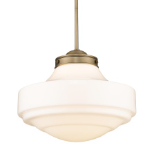 Golden 0508-L MBS-VMG - Golden Lighting Ingalls 1-light 16in Pendant in Modern Brass and Vintage Milk Glass